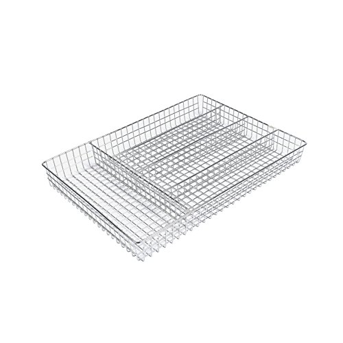 Range couverts en métal chromé 36 x 26 x 5cm