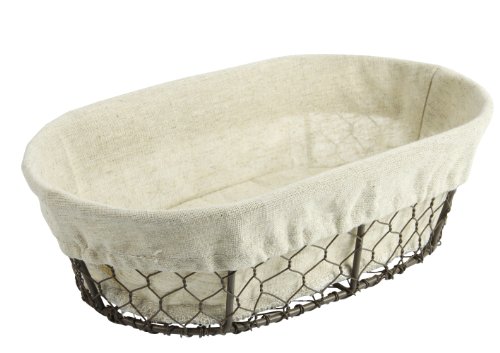 513381 corbeille à fruits ovale lin/métal