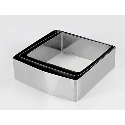 516608 lot de 3 moules à gâteau forme carrée ac...