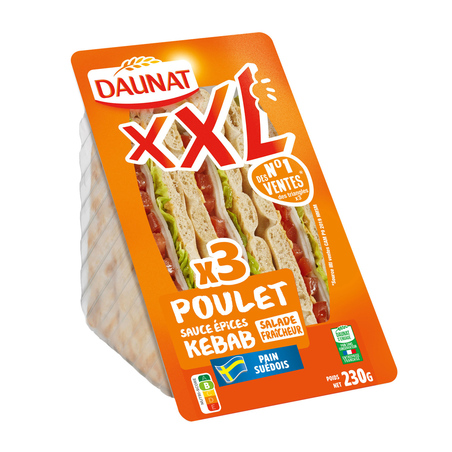 Sandwichs poulet fumé emmental DAUNAT