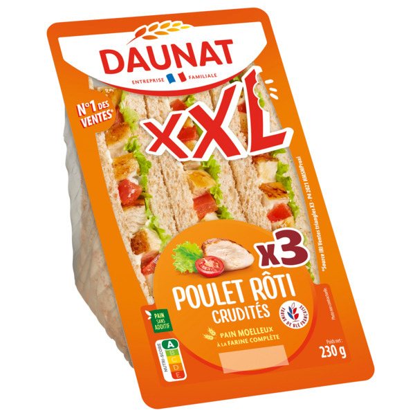  Aop_Salade Xxl Poulet Roti Mimolette Sce Yaourt Daunat 280G code EAN 3367651009378 
