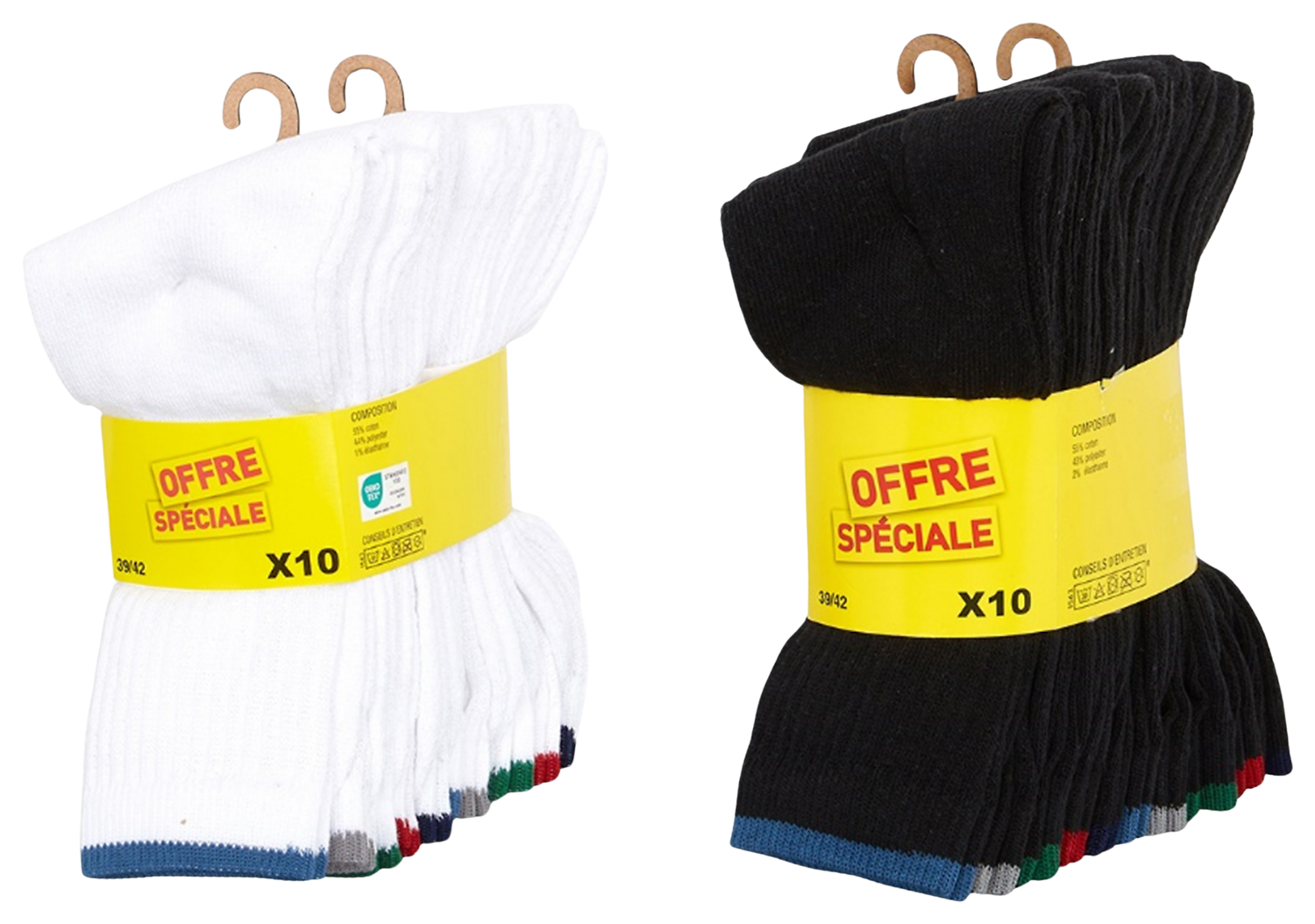  LOT DE 10 PAIRES DE MI-CHAUSSETTES SPORT HOMME code EAN 3368955172089 
