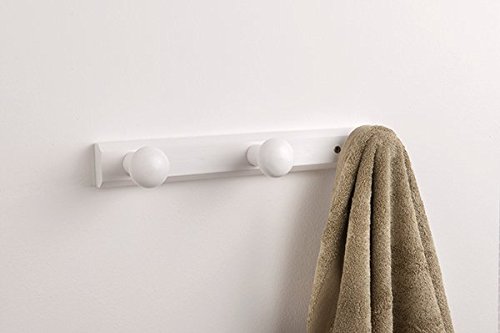 Patère à fixer en bois blanc, 3 crochets