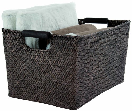 Ran6523 sampan panier jonc tressé brun fumé