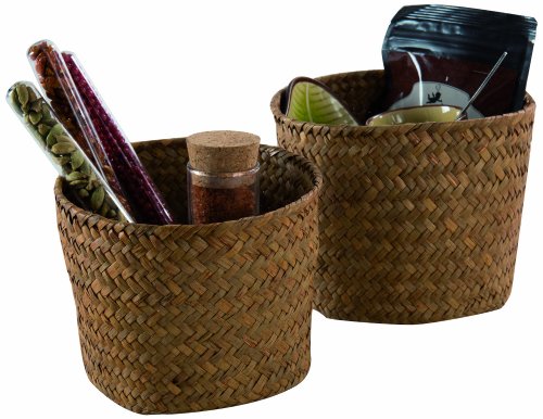 Ran6533 mika lot de 2 paniers ronds jonc tressé...