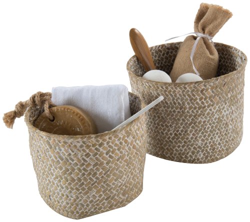 Ran6534 mika lot de 2 paniers ronds jonc tressé...