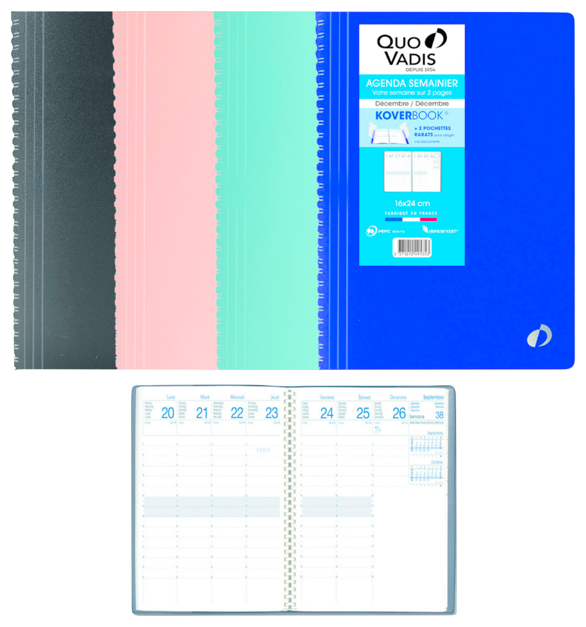 EXACOMPTA SEMAINIER "KOVERBOOK" code EAN 3371010491353 