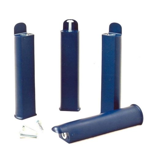4 Pieds de lit Hauteur 22cm bleus polypropylène