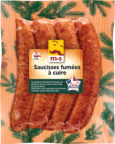 MORTEAU SAUCISSE SAUCISSES FUMÉES À CUIRE code EAN 3381050001047 