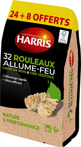 ROULEAUX ALLUME-FEU
LAINE DE BOIS ET 
CIRE VÉGÉ...