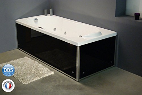 DBS Balnéo Baignoire Balneo par DBS - Grande baignoire noire hydromassante - Fabriqué en France et garantie 2 ans - Version droite, 180x80 3383720012742 (3383720012742)