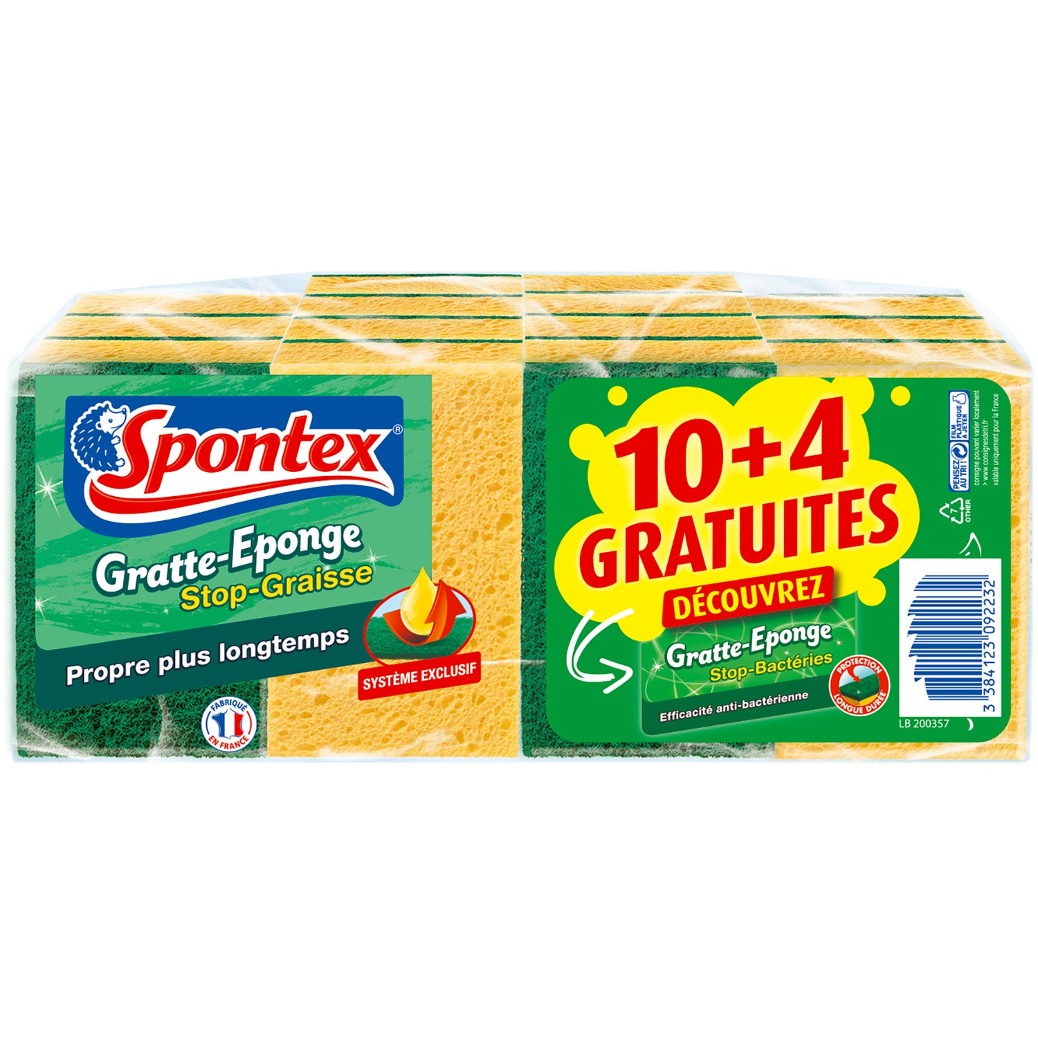 Gratte-éponge stop bactérie SPONTEX