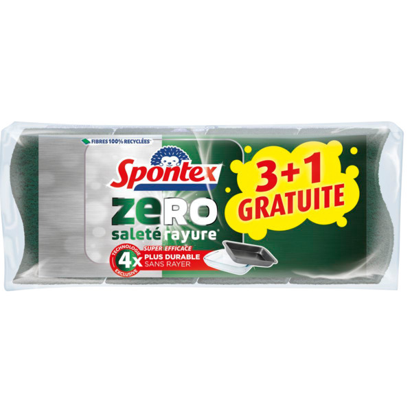  Éponges Zero Surfaces Encrasse Spontex code EAN 3384126003839 