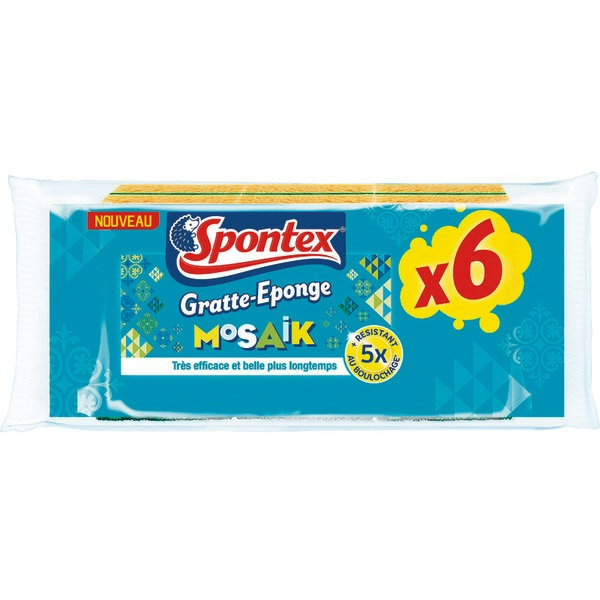 6 GRATTE-ÉPONGES MOSAIK SPONTEX