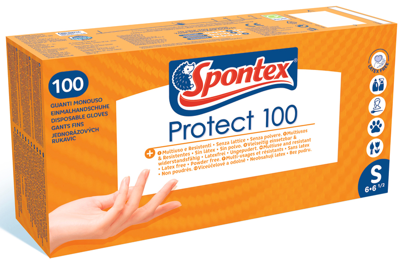 BOITE DE GANTS PROTECT X100 TAILLE S SPONTEX