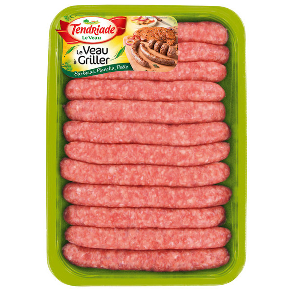  12 saucisses de veau et porc TENDRIADE code EAN 3384480028967 