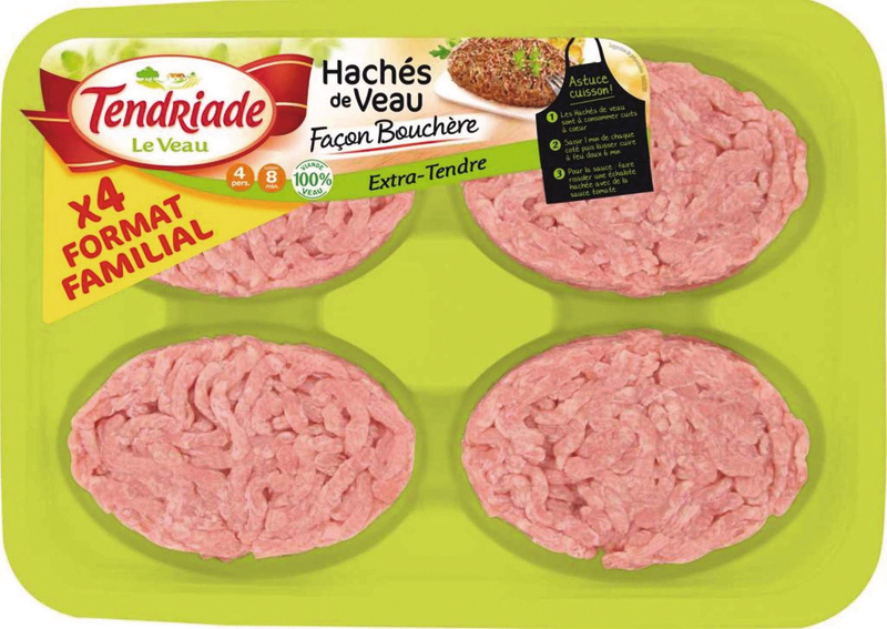 VEAU : 4 HACHÉS FAÇON BOUCHÈRE NATURE Tendriade