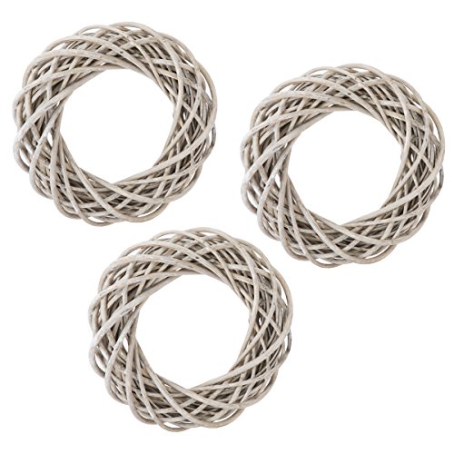 Lot de 3 couronnes en rotin tressé D25cm