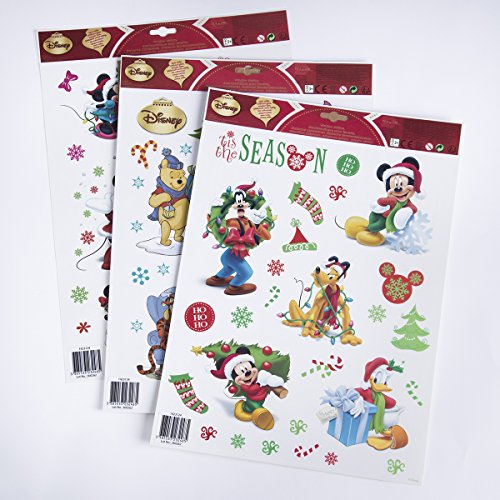 Lot de 3 planches de stickers de Noël Disney mo...