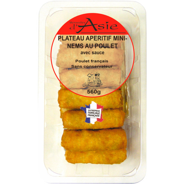 MERVEILLES D'ASIE PLATEAU  APÉRITIF DE MINI-NEMS AU POULET
 code EAN 3386030007491 