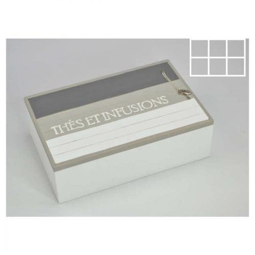 Home Edelweiss Accessoires thé - Agathe Boite à thé 6 cases code EAN 3386071233521 