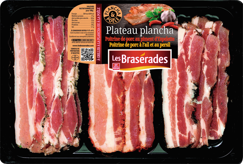 PLATEAU PLANCHA PORC Braserades