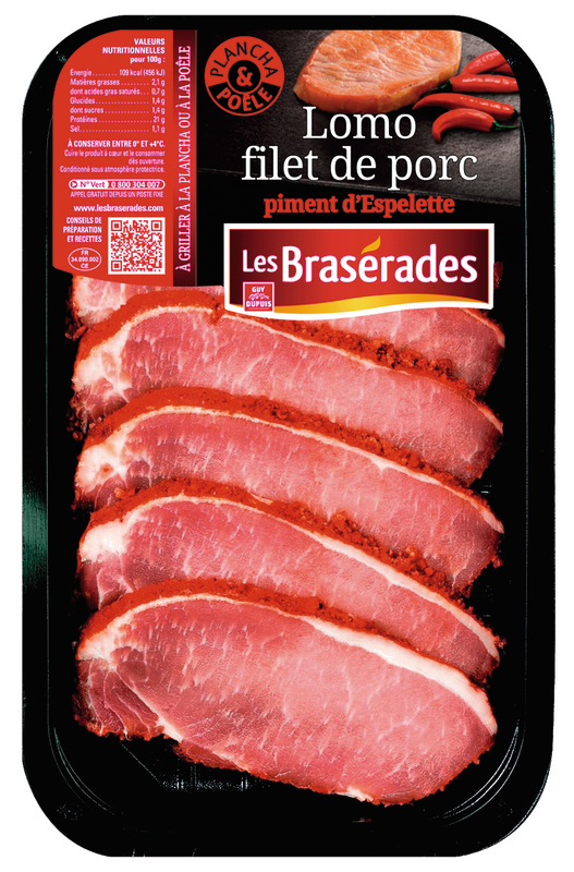 LOMO FILET DE PORC PIMENT D'ESPELETTE braserades
