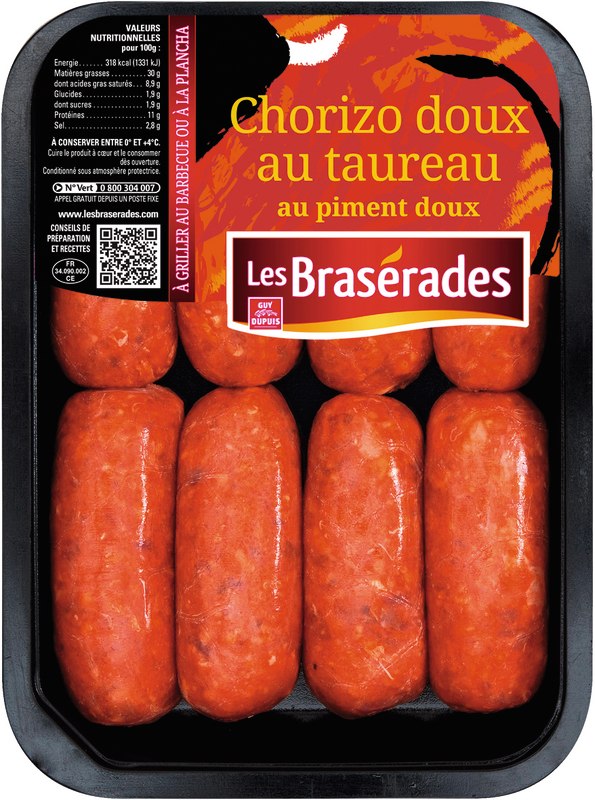 Braserades CHORIZO DOUX AU TAUREAU Braserades code EAN 3387620052235 