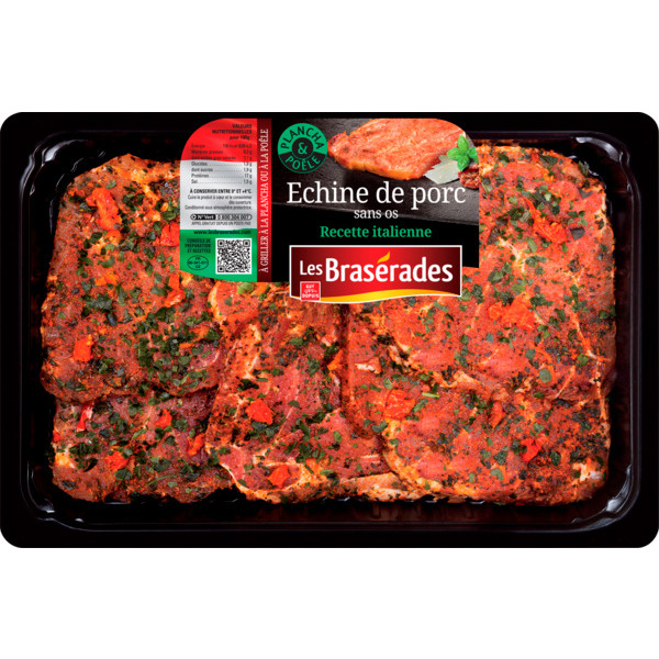 LES BRASÉRADES ÉCHINE DE PORC SANS OS RECETTE ITALIENNE 
 code EAN 3387620059432 