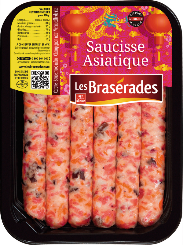 LES BRASERADES 6 SAUCISSES ASIATIQUES LES BRASERADES code EAN 3387620059692 