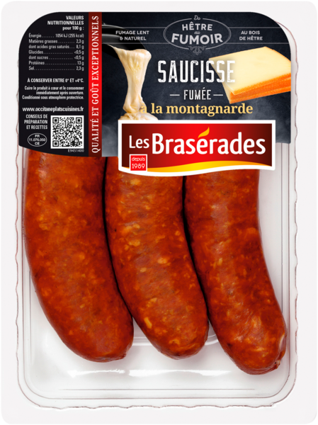  3 Saucisses Fumées Les Brasérades code EAN 3387620063415 