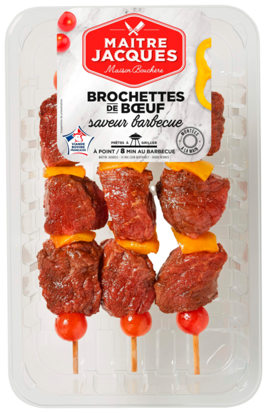 VIANDE BOVINE : 3 BROCHETTES DE BŒUF SAVEUR BAR...