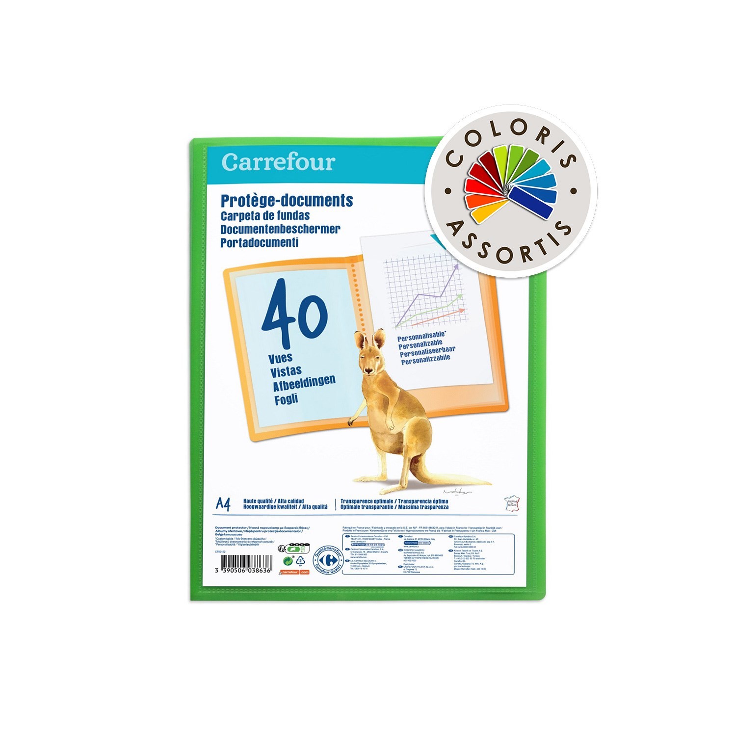 Protège-documents A4 20 pochettes coloris assor...