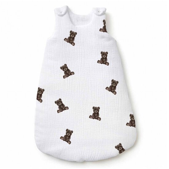  Les Chatounets Gigoteuse Naissance Mousseline ""OURSON""  0-6 mois code EAN 3390760430023 