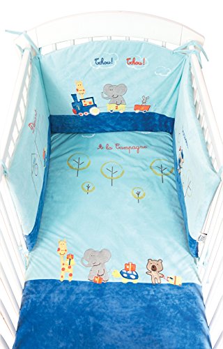 Les Chatounets Tour de lit little boy tchou le train bleu code EAN 3390763400009 