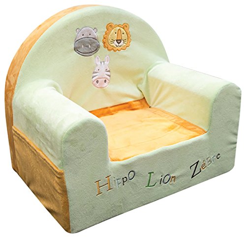 Les Chatounets Club fauteuil motif animo rigolo ecru/vert code EAN 3390765000160 