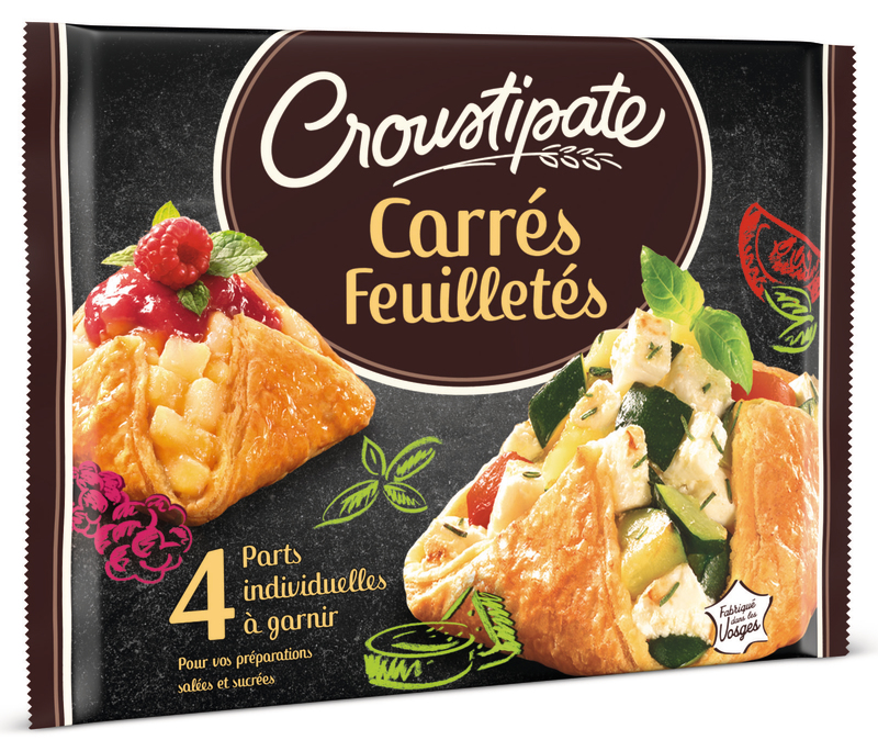 croustipat 4 CARRÉS FEUILLETÉS croustipat code EAN 3392590203723 
