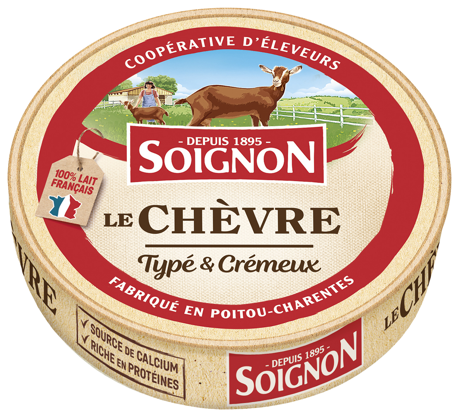  FROMAGE AU LAIT PASTEURISE DE CHEVRE SOIGNON code EAN 3394230110613 