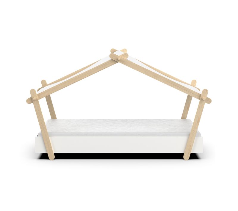 Lit cabane 90x200 cm MANOA blanc et bois code EAN 3397701944878 