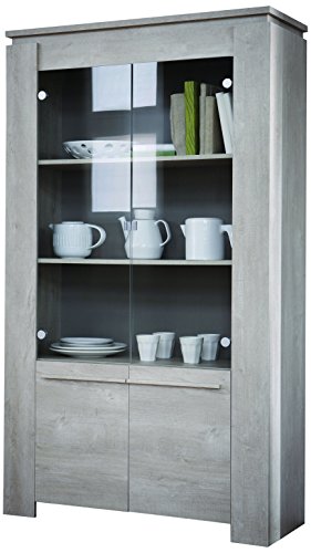 230342 ségur vitrine avec 2 portes mdf/métal ch...