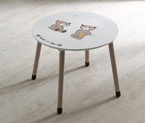 234550 ted & lily table rond blanc/beige