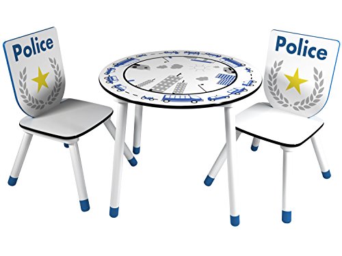 290943 police set de table + 2 chaises bois mdf...