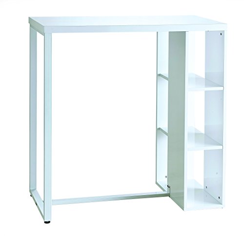 345446 toast meuble de bar 3 niches bois mdf bl...