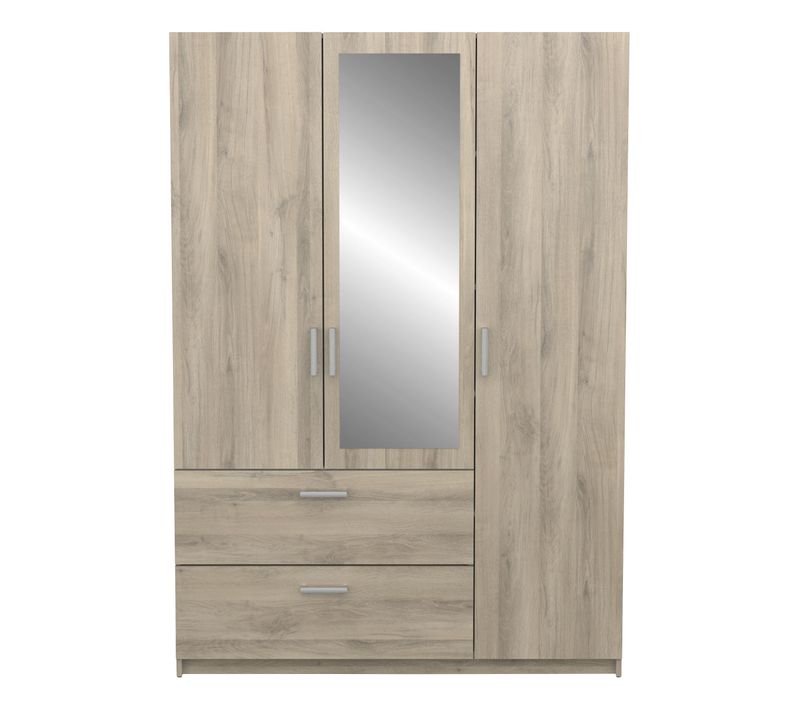  Armoire 3 portes 2 tiroirs L.134 cm READY imitation chêne kronberg code EAN 3397704541135 