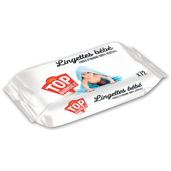 TOP BUDGET LINGETTES BÉBÉ X72 
TOP BUDGET code EAN 3410280029177 