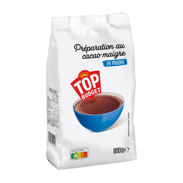 TOP BUDGET PRÉPARATION AU CACAO MAIGRE 
 code EAN 3410280029207 