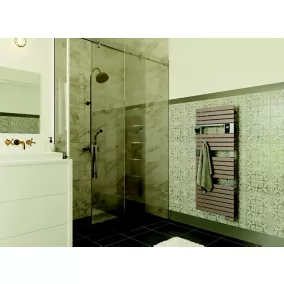 Sèche-serviettes électrique à inertie fluide Sauter Asama connectable cappuccino 750W + soufflerie 1000W 3410532331911 