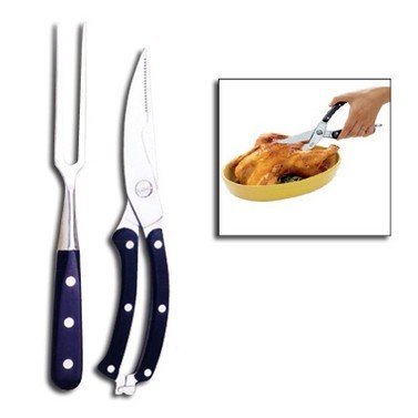 - ensemble ciseaux coupe-volaille et fourchette...