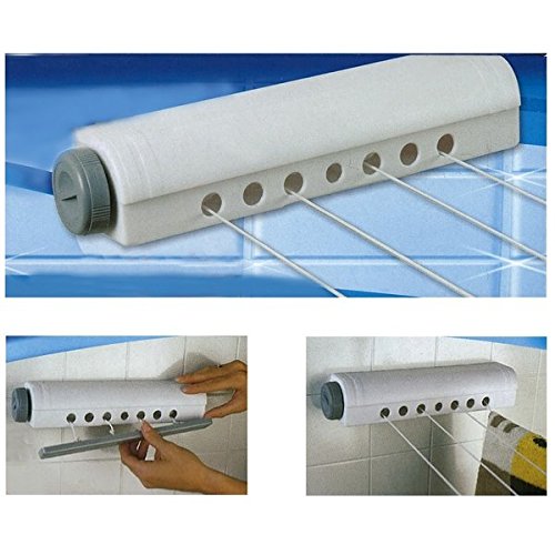 Maison futée - Séchoir mural extensible 14 mètres