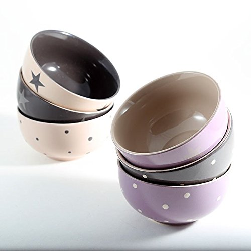 - ensemble de 6 bols étoiles et pois